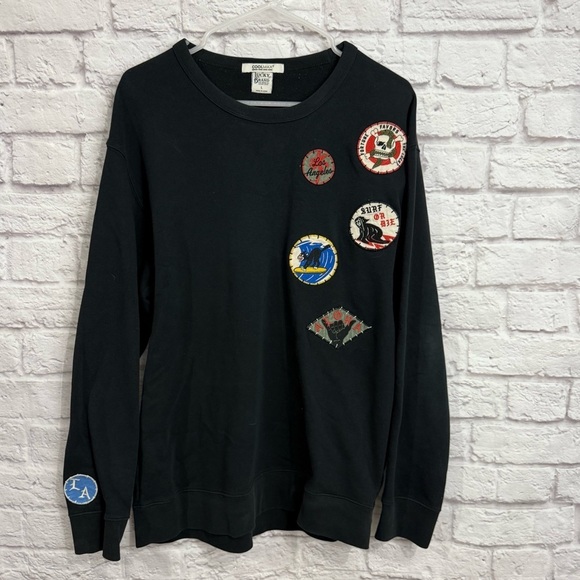 Lucky Brand LA Surf Patches Sweatshirt Mens Large cool max technology L - Picture 1 of 6